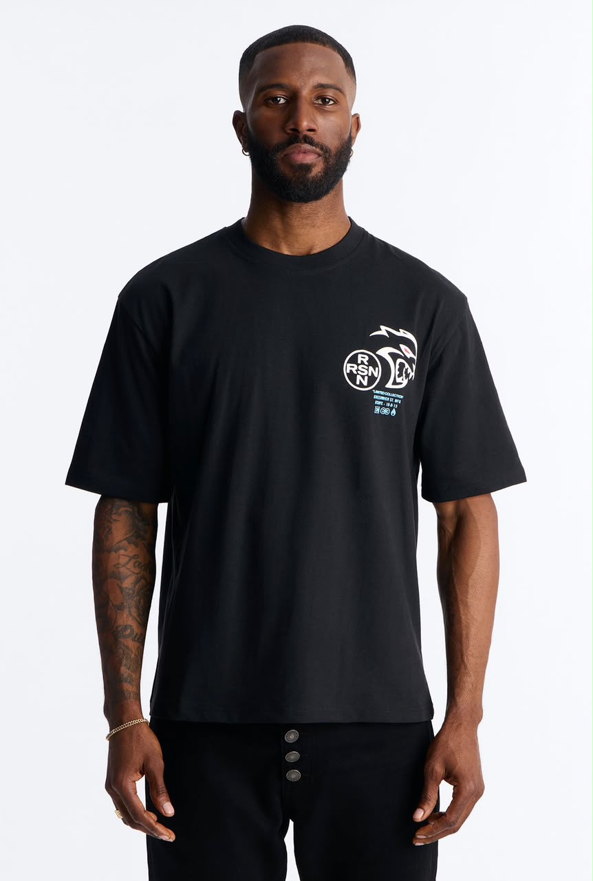Men Black Hellcat Raise Short Sleeve Tee- Size: Medium