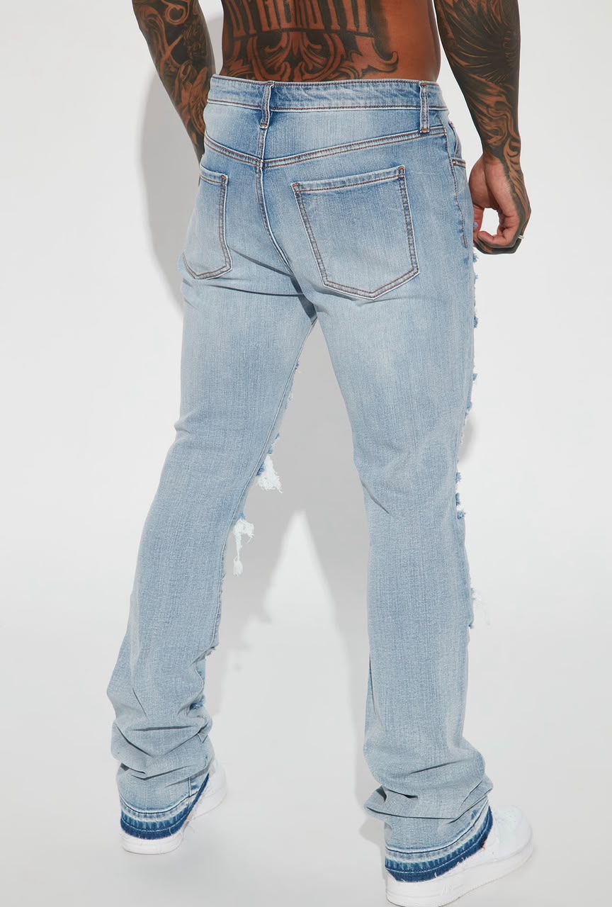 Men Blue Wash Denim Jeans- Size: 38