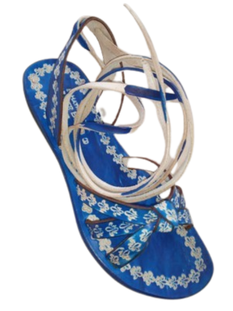 The Riviera Embossed Lace-Up Sandal