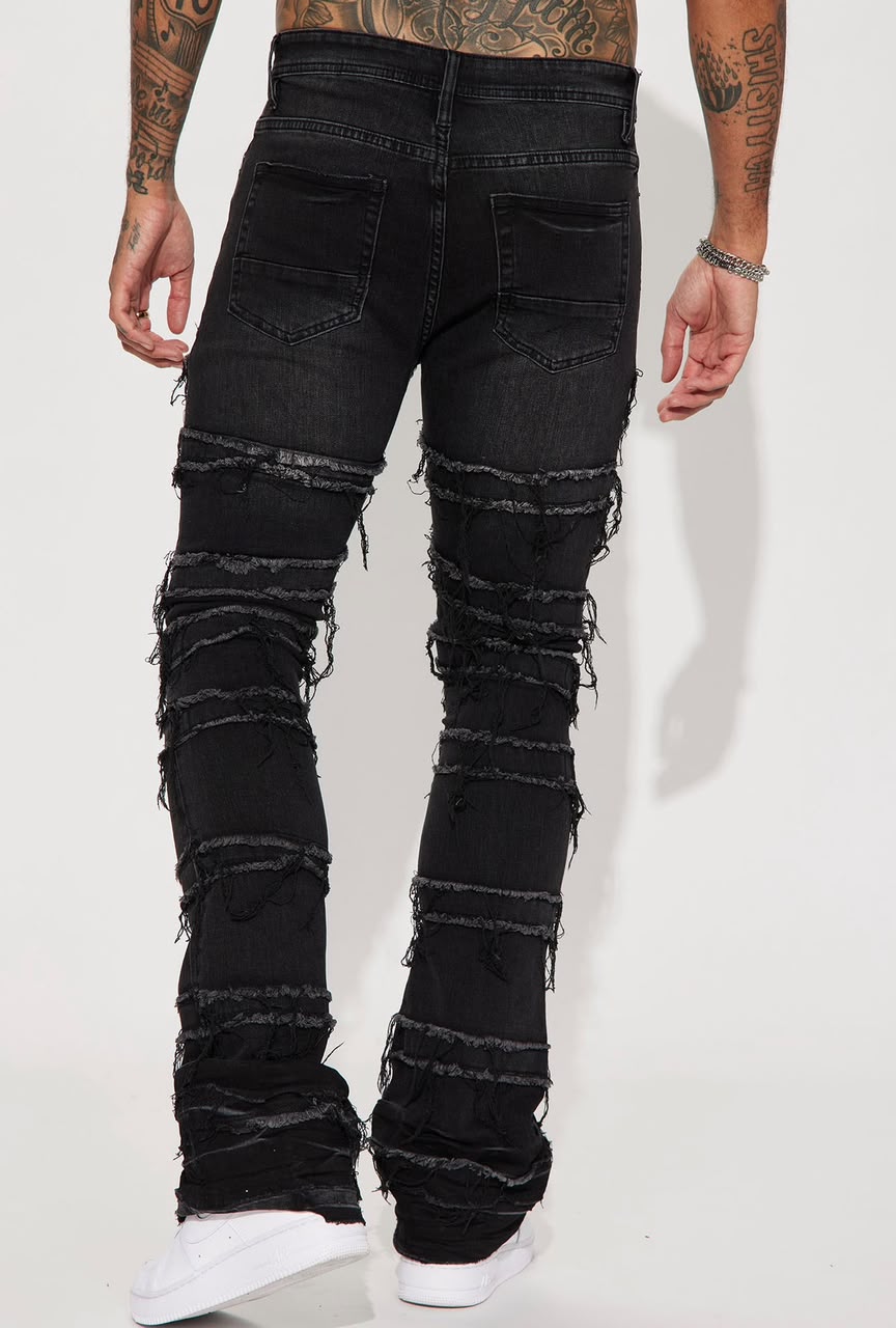 Men Black Wash Denim Jeans- Size 40