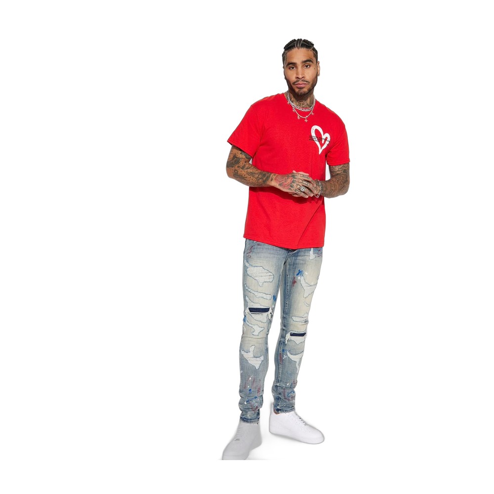 Amor Red Men Short Sleeve Tee- Size: Medium
