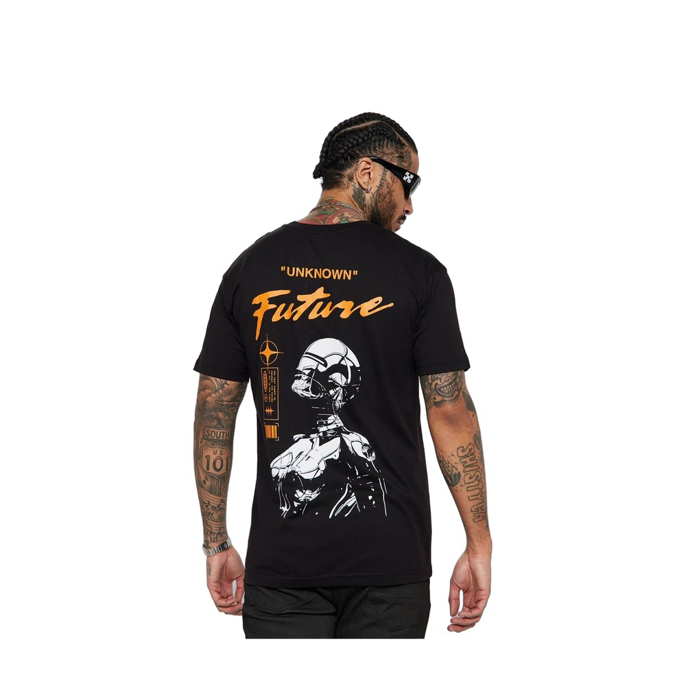 Men Black Unknown Future Short Sleeve Tee- Size: Large