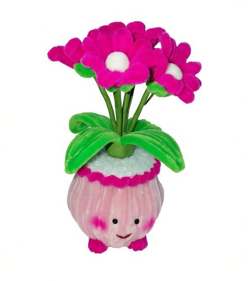 Adorable Plush Flower Vase - Cute Decorative Plant in Smiling Pot