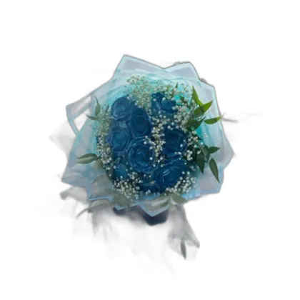 Ocean Blue Rose Bouquet