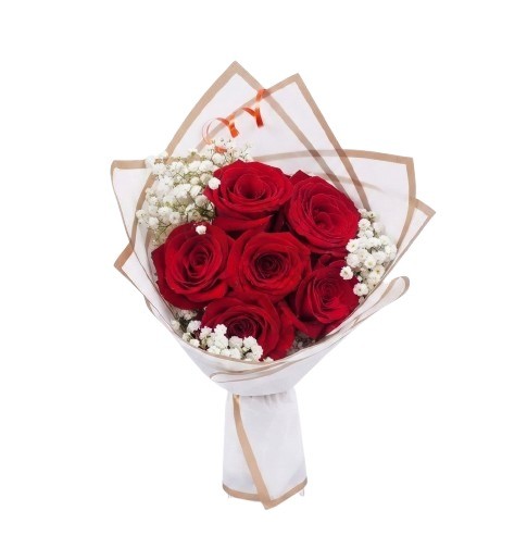 Red Rose & Baby's Breath Opulence Bouquet