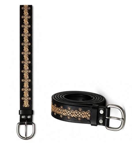 Embossed Celtic Knot Leather Belt