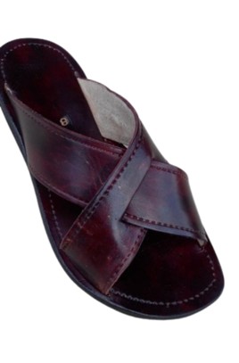 Handcrafted Leather Crisscross Slide Sandals