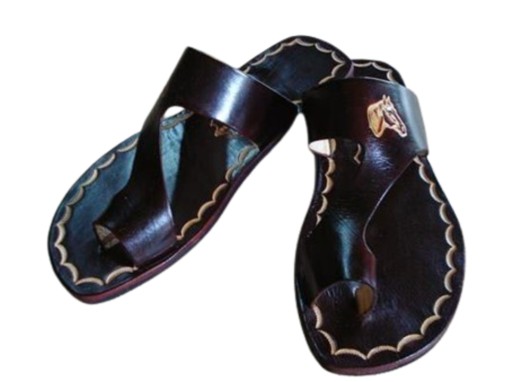 Artisan Cross-Strap Leather Sandals with Equestrian Emblem