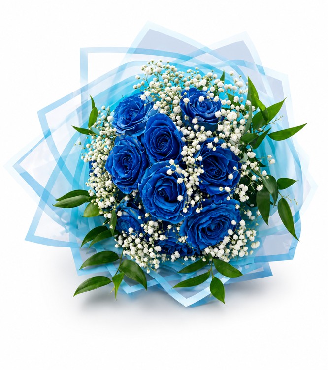 Ocean Blue Rose Bouquet