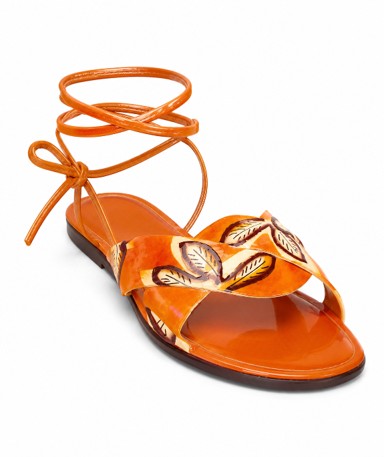 Handcrafted Orange Lace-Up Gladiator Sandal