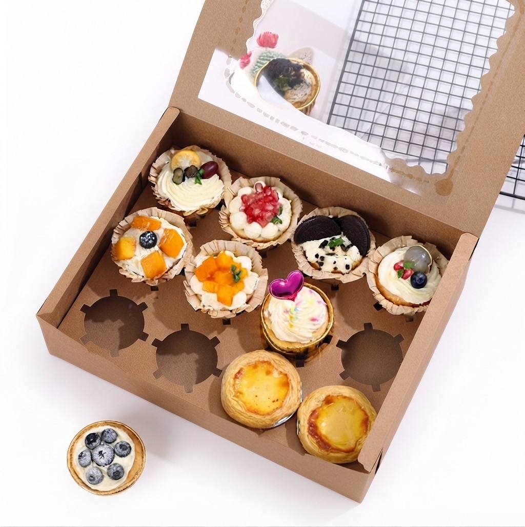 Kraft 12 Cupcake Window Box