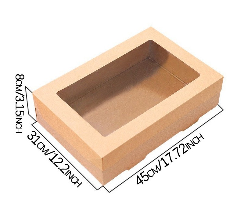 Kraft Window Catering/Picnic  Boxes -Window Lids for Charcuterie /Grazing