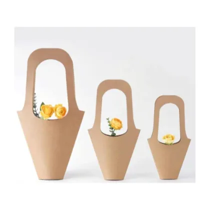 Kraft Paper Bouquet Holder for Flowers -Valentines Day