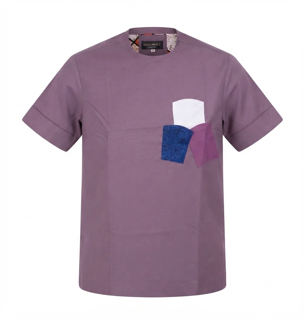 Purple Patchwork Traditional Shirt XL