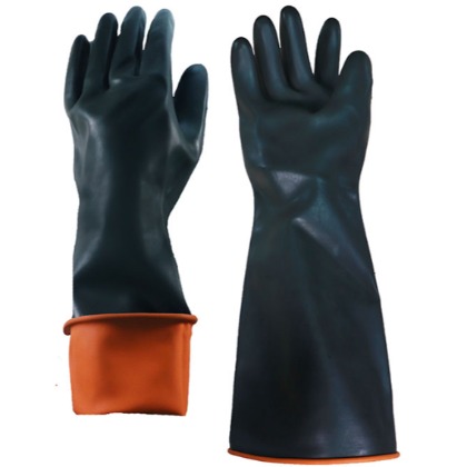 Black And Orange 18" Rubber Glove