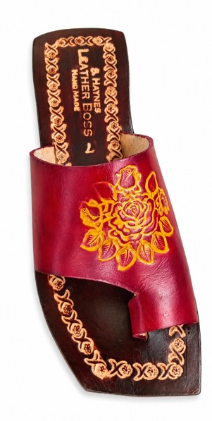 S. Haynes "Rose Harvest" Embossed Leather Slide