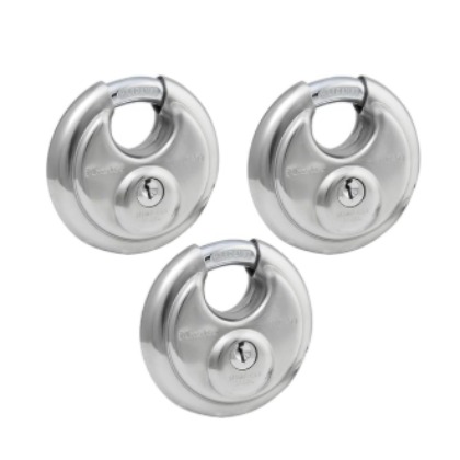 MASTER LOCKHeavy Duty Outdoor Shrouded Padlock with Key, 2-3/4 in. Wide, 3 Pack