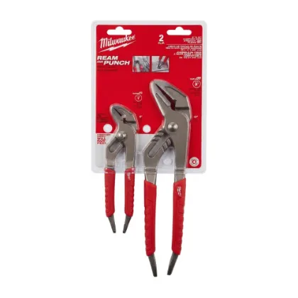 Milwaukee REAM AND PUNCH 6" and 10" Comfort Grip Straight Jaw Pliers Set (2-Piece)