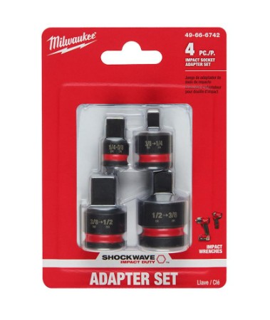 Milwaukee 4-Piece Impact Socket Adapter Set 49-66-6742 (Shockwave Impact Duty)