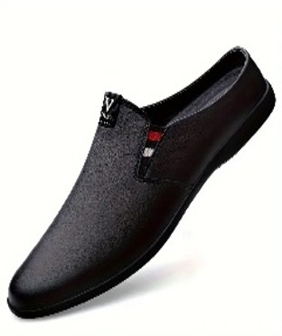 Men's Leather Mule Slippers - Rich Solid Hue, Effortless Slip-On Style with Breathable   - CAN 42 / US 8.5