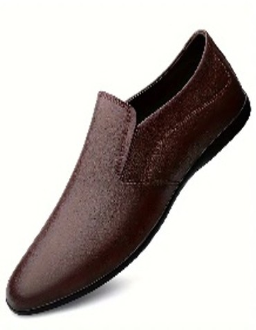 Men's New Casual Shoes With Soft Soled Leather Shoes, Business Lazy Shoes, And Loafers       BROWN                          CAN 41/ US 8.5