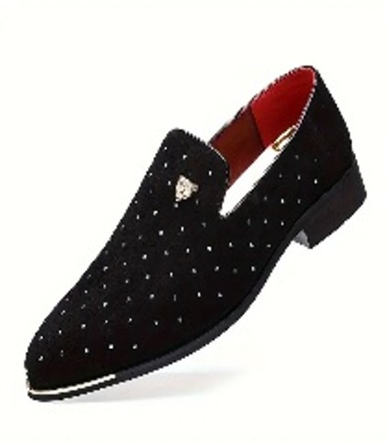 Plus Size Men's Comfy Slip-On Loafers - Soft Fabric Upper, Low Heel, Non-Slip Durable Rubber Sole, Breathable, Easy to Wear, Classic Dress Shoes for Formal Occasions - Men's Footwear