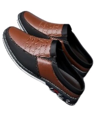 Vintage Retro Style Plus Size Men's Comfy Non Slip Mules, PU Upper, Rubber Sole, PU Lining, Suitable for Men, Slip-On Closure,  CAN 41/ US 8
