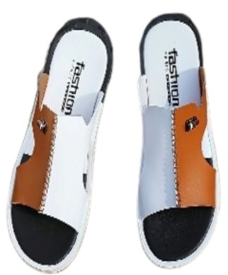 Men's Comfy Summer Beach Slides - Durable, Non-Slip, Solid Color Casual Footwear - Brown & White