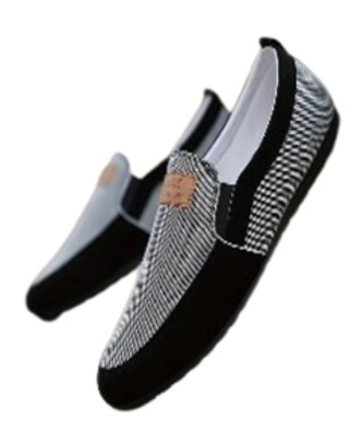 Men's Trendy Color Block Slip On Canvas Walking Shoes - Grey/ Black