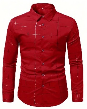 Stylish Irregular Stripes Print Long Sleeve Button Up Dress Shirt - Men's Formal Business