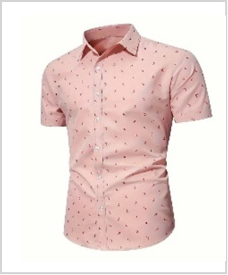Men's Creative Graphic Allover Print Short Sleeve Lapel Shirt Top, Casual Button Up Shirt For Summer  (S)