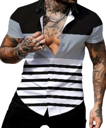 Men's Contrast Color Shirt for Summer