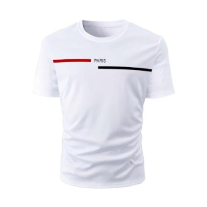 Men’s White T-Shirt – Paris Print Design (Size M)