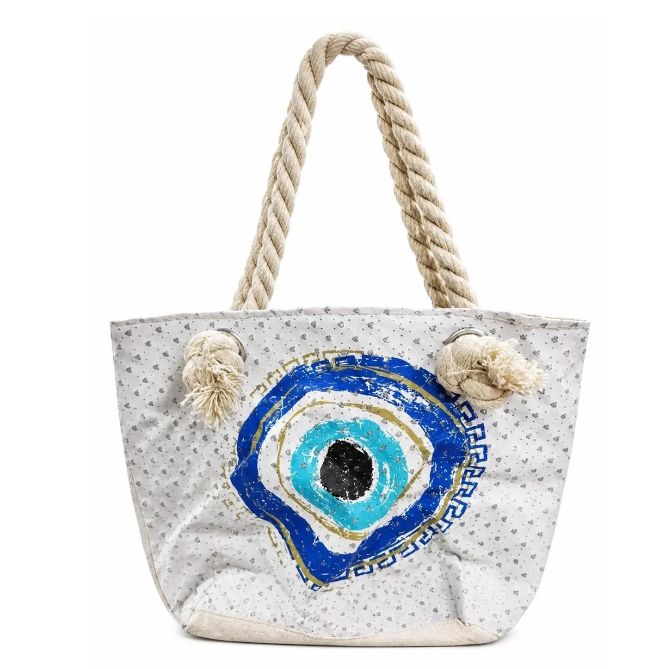 Greek Eye Canvas Tote Bag