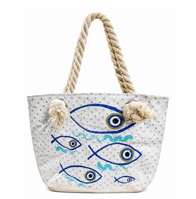 Coastal Fish Canvas Tote Bag