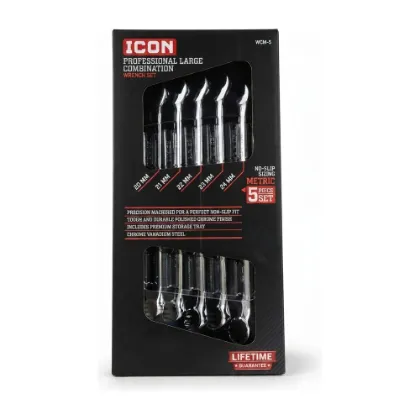 ICON WCM-5 Metric Professional Large Combination Wrench Set 5PC 20-24mm