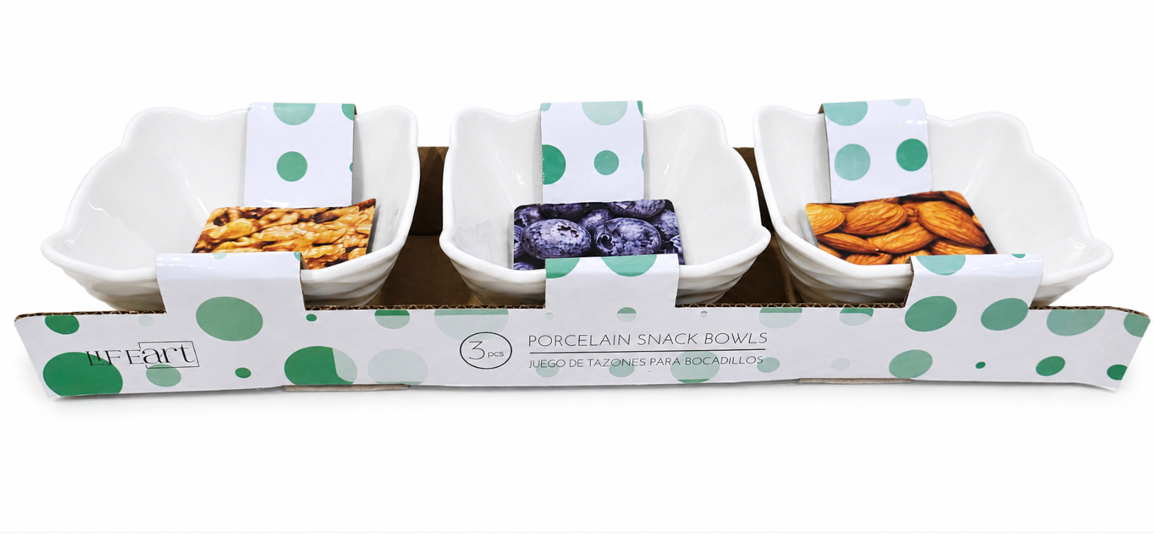 3-Piece Porcelain Snack Bowl Set
