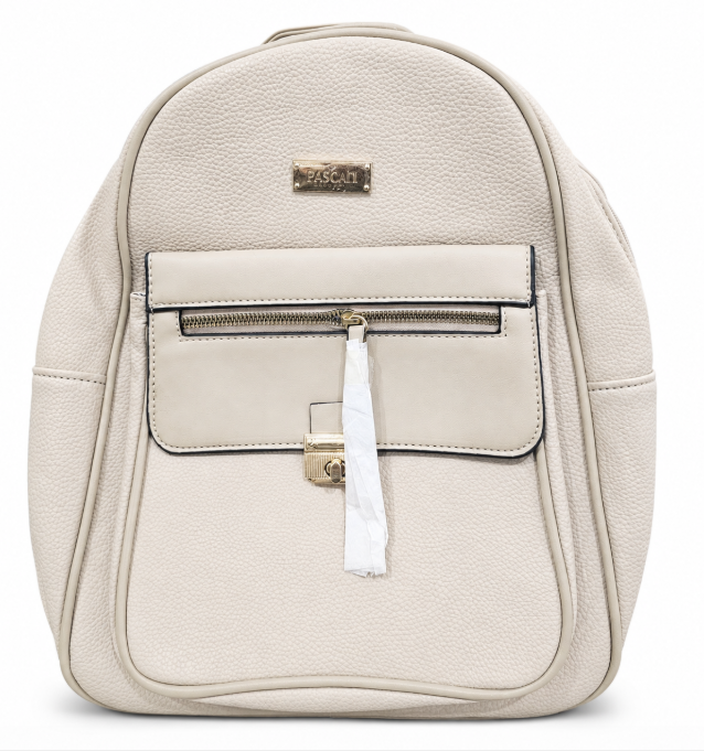 Pascali Cream Backpack with Gold Hardware