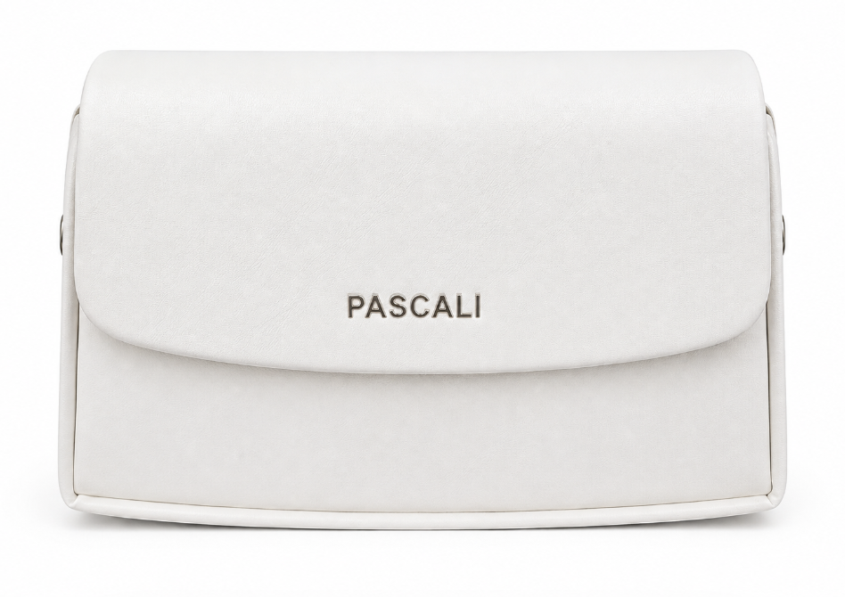 PASCALI White Leather Clutch Bag