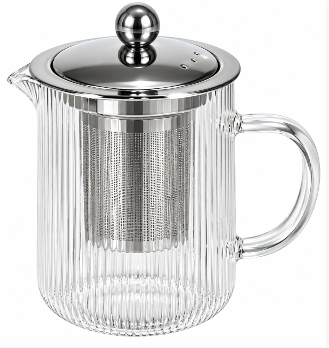 Glass Tea Infuser Pot with Stainless Steel Filter – 550 ml