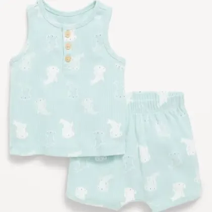 Henley Tank Top and Shorts Set for Baby Boy