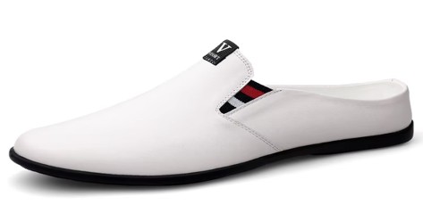 Men's Split Leather Solid Colour Slip On Hollow Out Mule Shoes, Comfy Non Slip Rubber Sole Slippers, Men's Footwear  (CAN 43/ US 9)