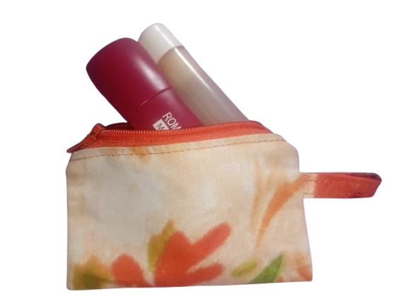 Floral two-piece handmade pouch