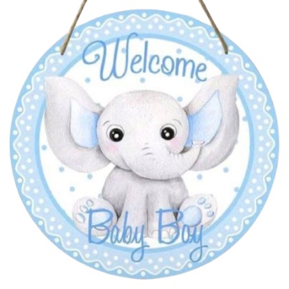 Wooden Baby Room Decor – Welcome Baby Boy Logo