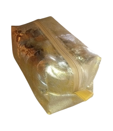 Gold Boxy Handmade Makeup Pouch