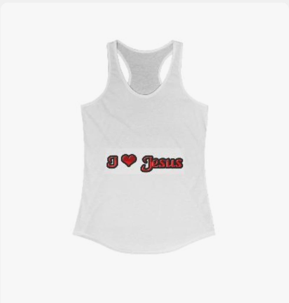 Women’s “I Love Jesus” Racerback Tank Top