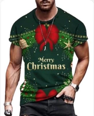 Vibrant Exquisite Christmas Pattern Short Sleeve Men's T-Shirt