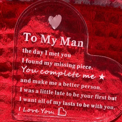 2D Heart Shaped My Man Gift