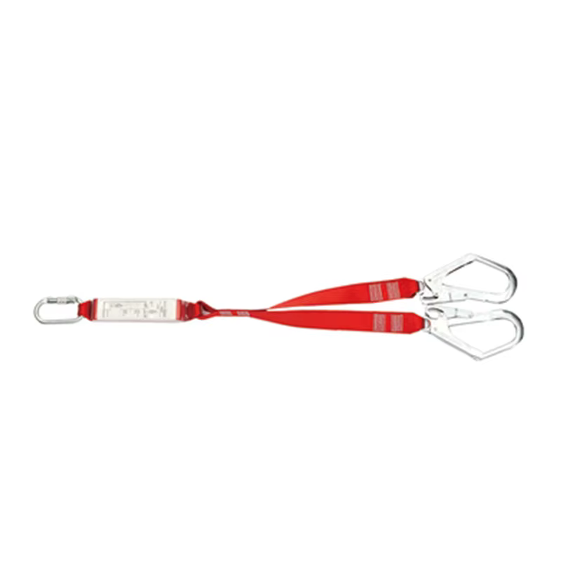 Safety Rope with Carabiner, Energy Absorber & Hooks – 45mm Polyester Webbing