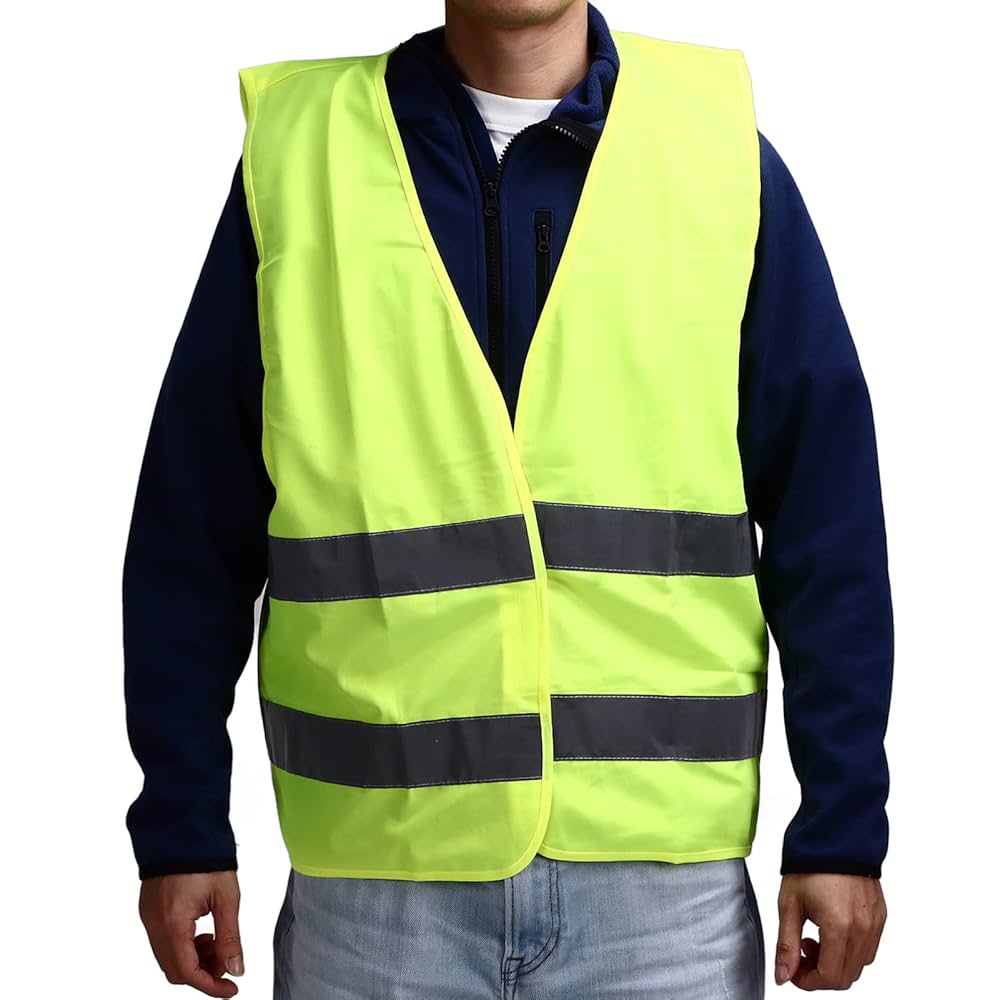 High-Visibility Safety Vest – Orange Polyester with Reflective Tape